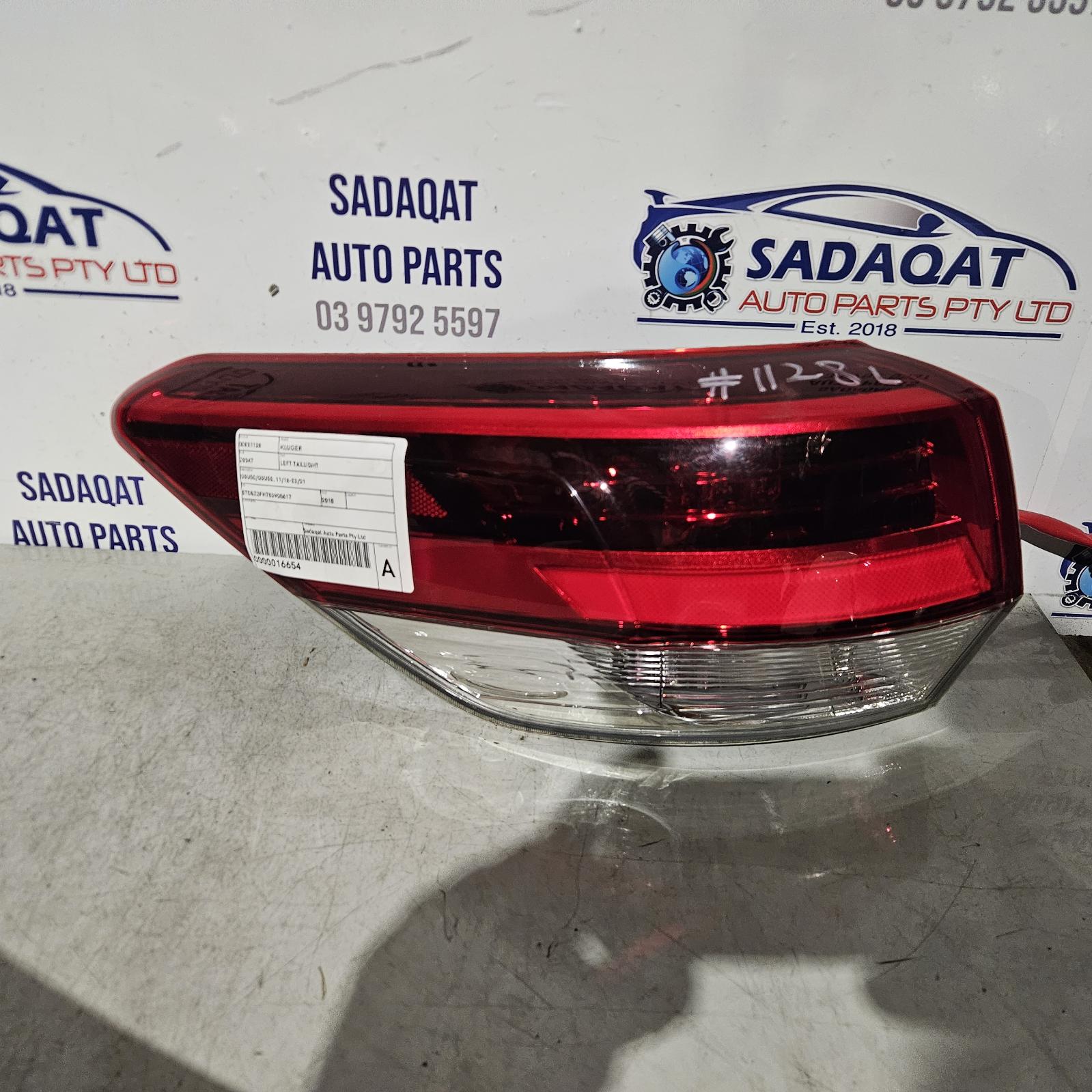 2018 Toyota Kluger Left Taillight View Auto part Left Taillight Toyota Kluger 2018