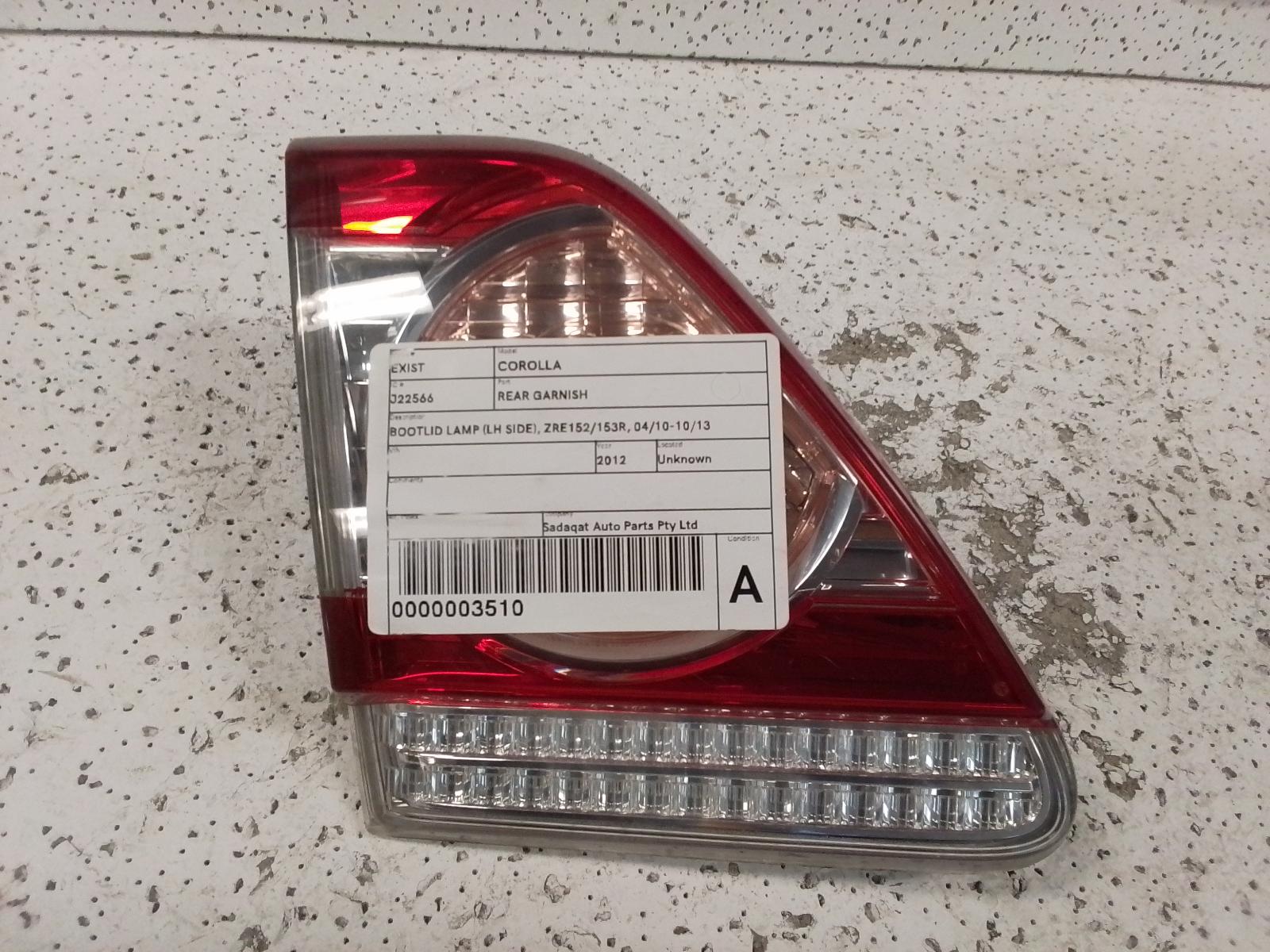 View Auto part Rear Garnish Toyota Corolla 2012