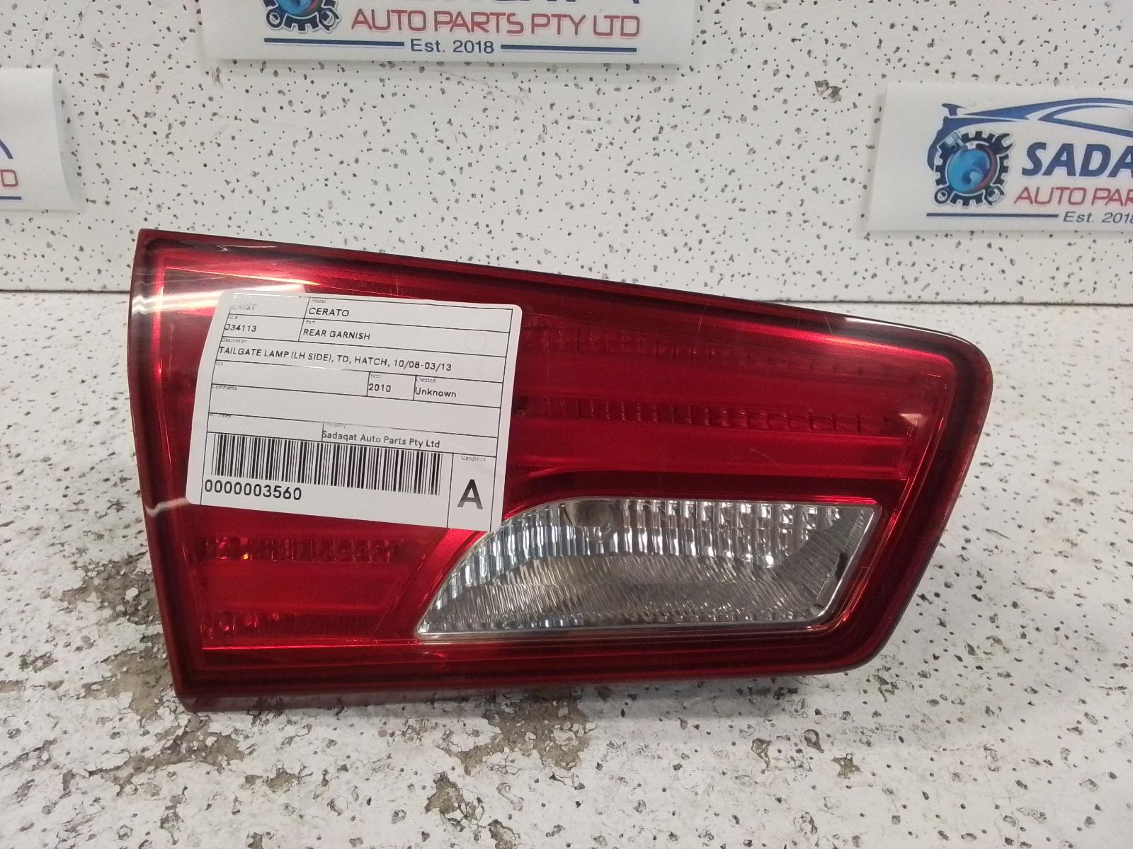 2010 Kia Cerato Rear Garnish View Auto part Rear Garnish Kia Cerato 2010